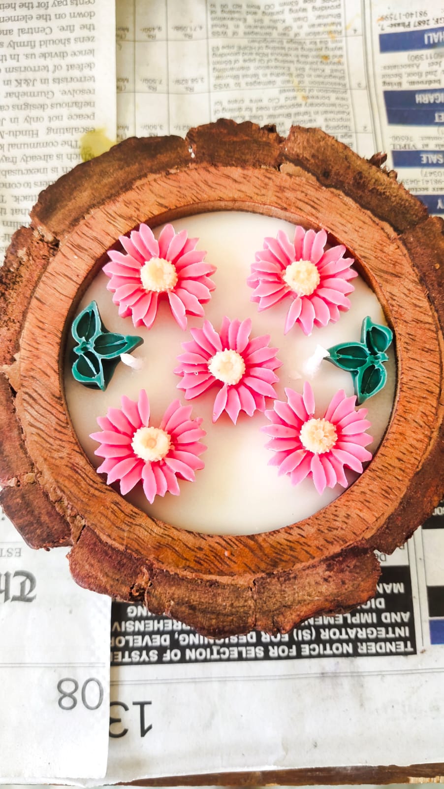 Wooden wick Candle -L