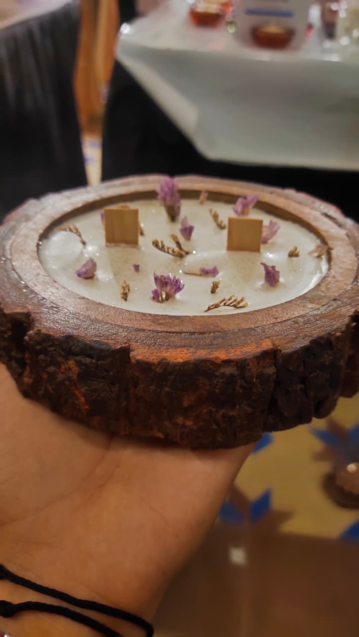 Wooden wick Candle -L